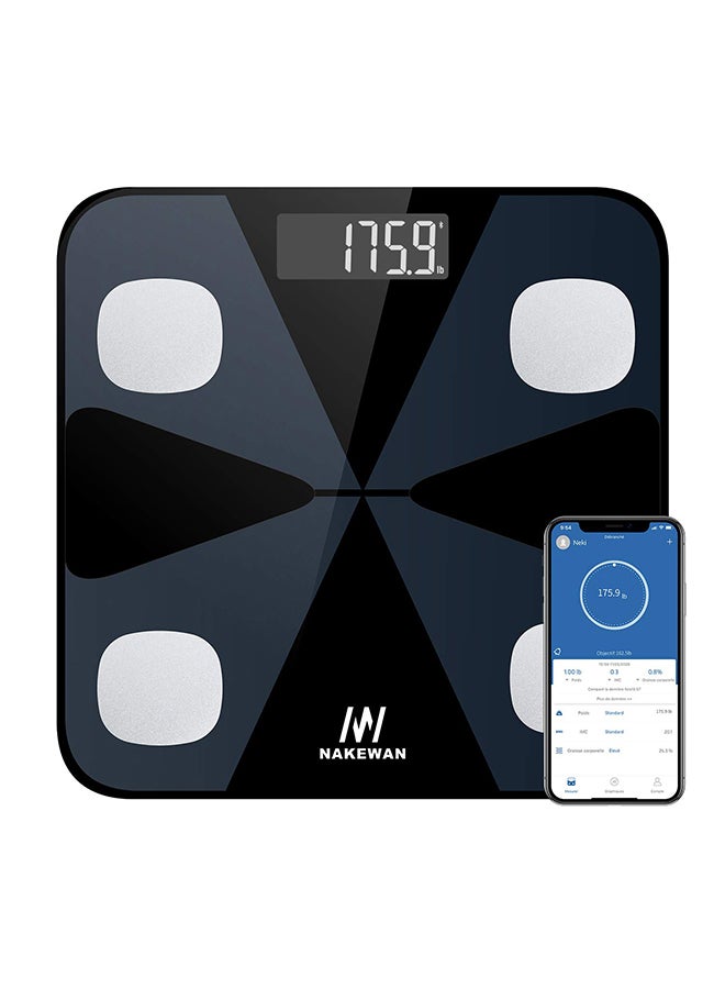 Smart Digital Bluetooth Weight Scale Grey/Silver 11x11.2x1.1inch  - Image 1