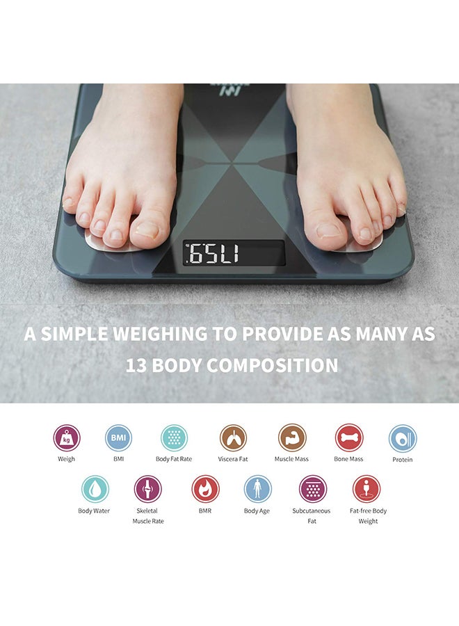 Smart Digital Bluetooth Weight Scale Grey/Silver 11x11.2x1.1inch  - Image 3
