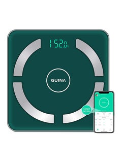 Smart Digital Bluetooth Weight Scale Green/Silver 10.2x10.2x0.85inch