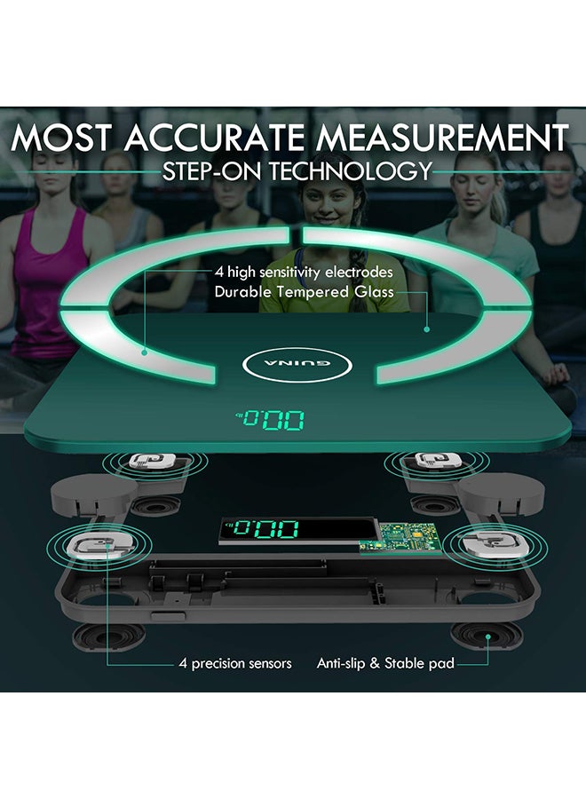 Generic - Smart Digital Bluetooth Weight Scale Green/Silver 10.2x10.2x0.85inch - Image 1