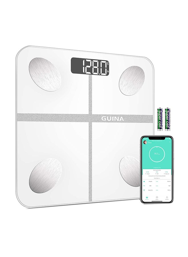 Smart Digital Bluetooth Weight Scale White 10.2x10.2x0.85inch  - Image 1