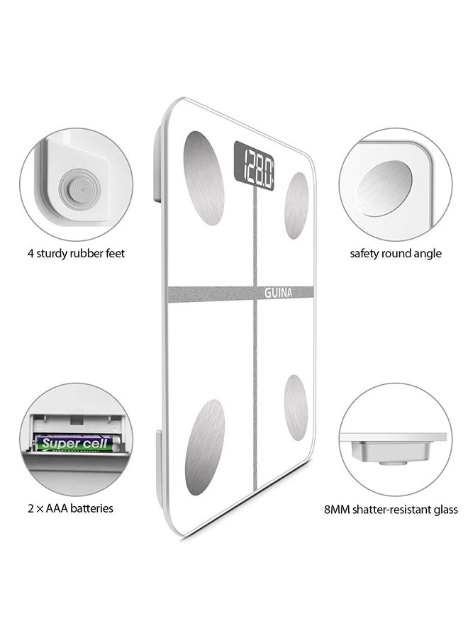 Smart Digital Bluetooth Weight Scale White 10.2x10.2x0.85inch  - Image 4