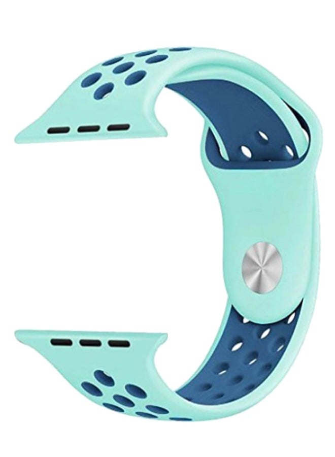 MARGOUN - Apple Watch 42mm/44mm/45mm Nike Design Silicone Band Turquoise Blue - Image 1