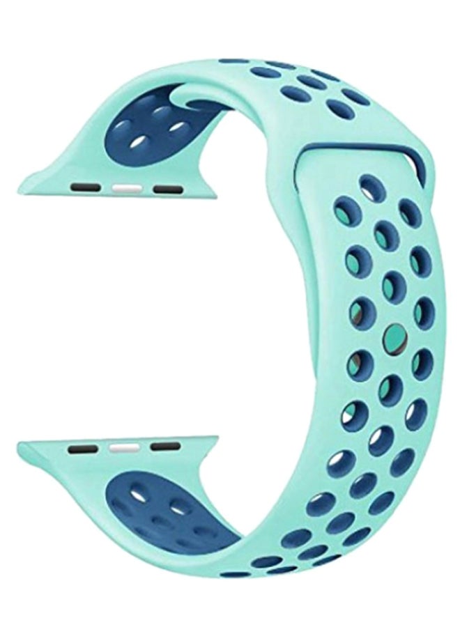 MARGOUN - Apple Watch 42mm/44mm/45mm Nike Design Silicone Band Turquoise Blue - Image 1