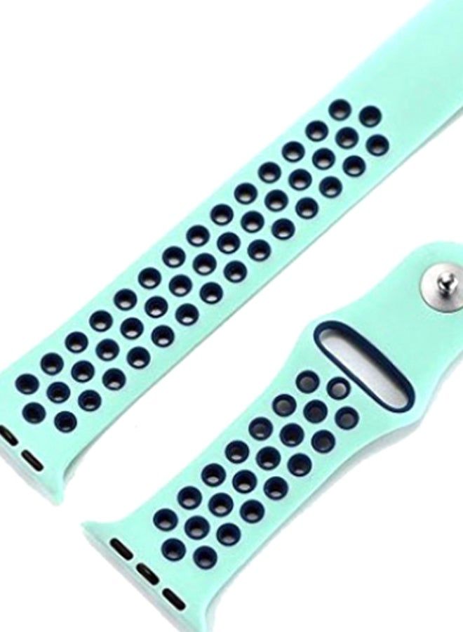 MARGOUN - Apple Watch 42mm/44mm/45mm Nike Design Silicone Band Turquoise Blue - Image 1