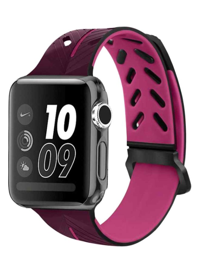 Ozone Replacement Band For Apple Watch 1/2/3 38 mm Black/Purple - Image 3