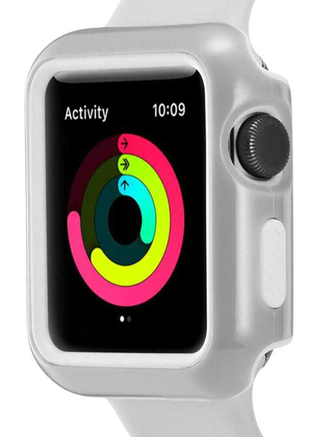 Voberry Protective Bumper Case Cover For Apple Watch Series 3 38mm White/Clear - Image 2