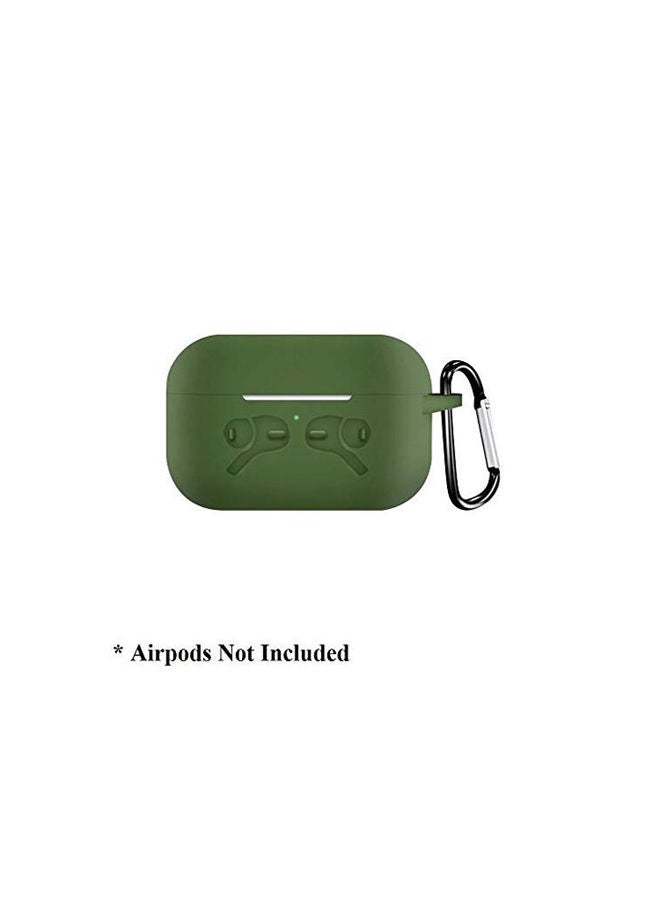 Generic - Apple AirPods Pro Cover With Keychain Dark Green - Image 1