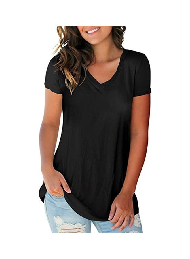 V-Neck T-shirt Black  - Image 3