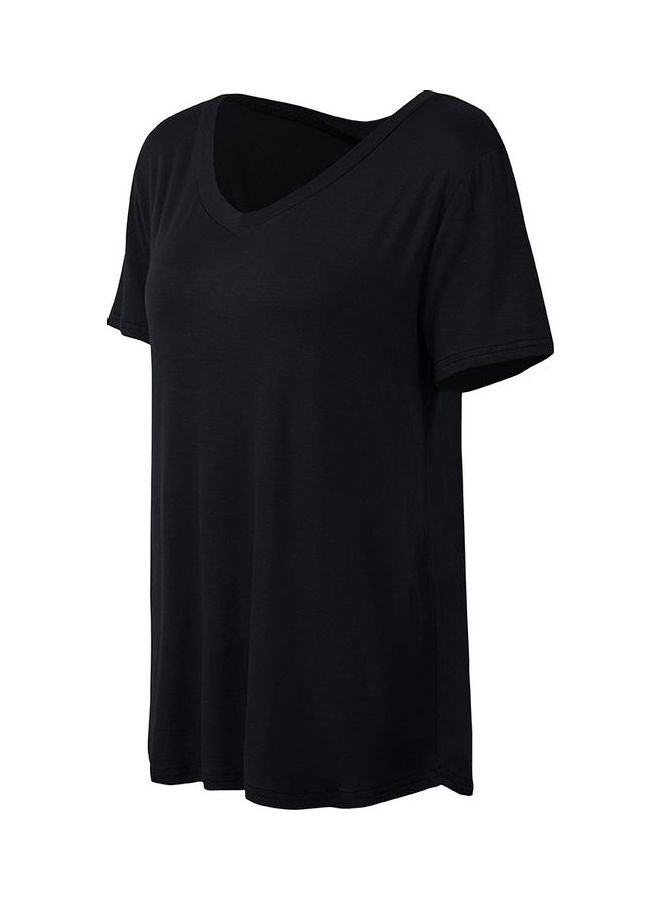 V-Neck T-shirt Black  - Image 1