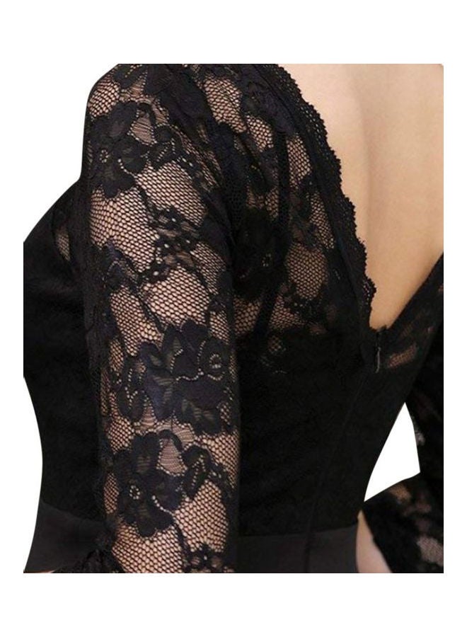 فستان صيفي قصير بتصميم عصري أسود - Image 3