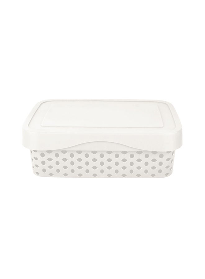 صندوق تخزين أرابيسك سعة 5 لتر أبيض