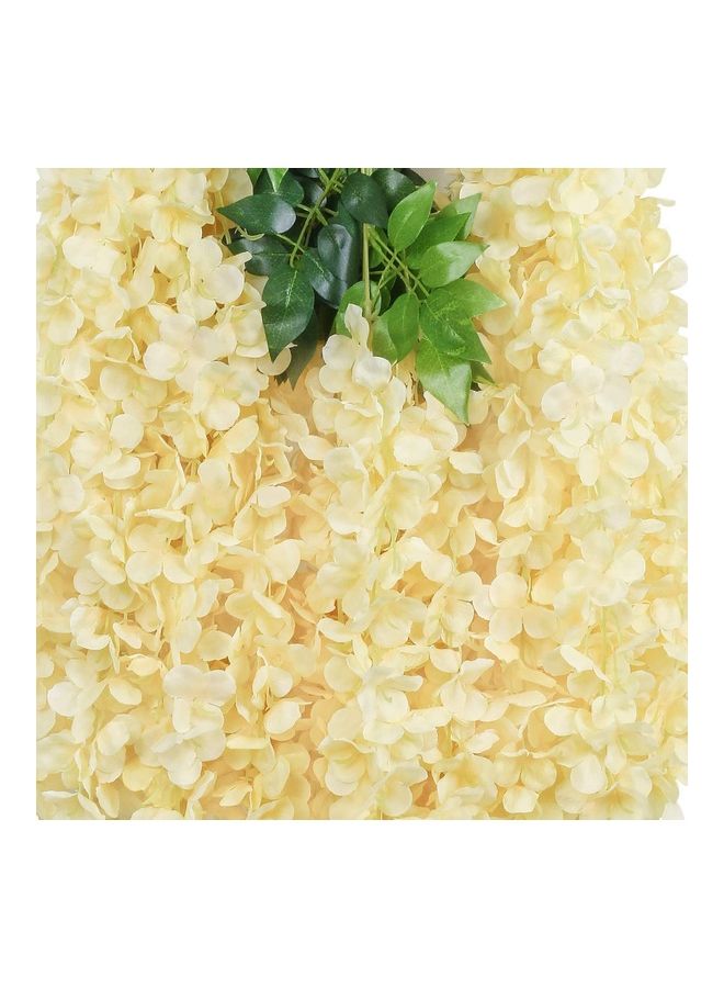 XiuWoo 24-Piece Artificial Wisteria Vine Hanging Garland Champagne/Green  - Image 5