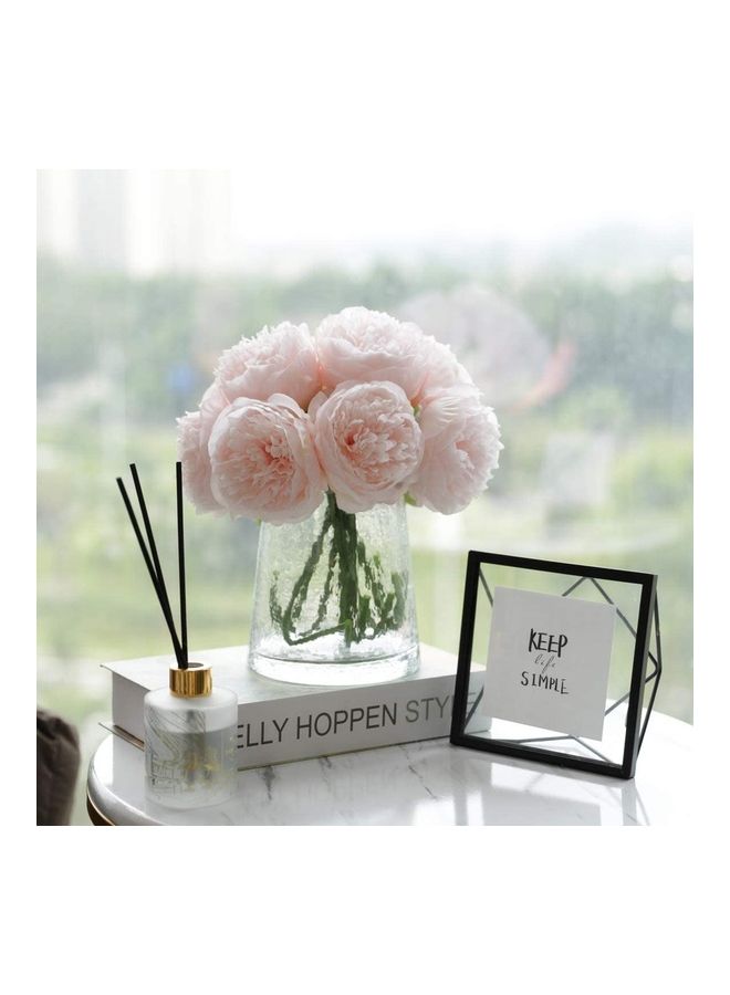 XiuWoo 2-Bunch Artificial Peonies 10 Head Silk Peony Fake Flower Pink/Green  - Image 4