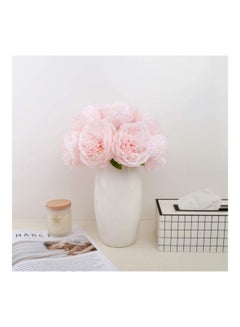 XiuWoo 2-Bunch Artificial Peonies 10 Head Silk Peony Fake Flower Pink/Green  - Image 5