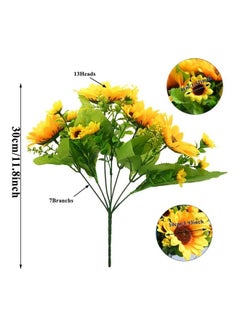4-Piece Artificial Sunflower Bouquet Yellow/Green
