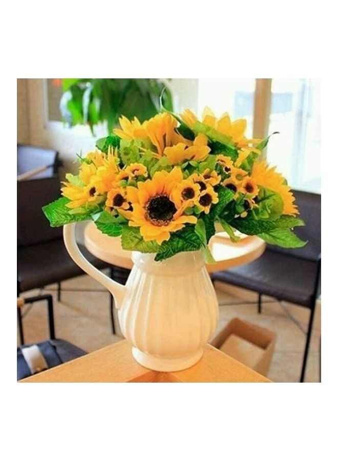XiuWoo - 4-Piece Artificial Sunflower Bouquet Yellow/Green - Image 1