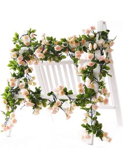 XiuWoo 60-Head Rose Vine Garland Artificial Flower Plant Multicolour  - Image 1