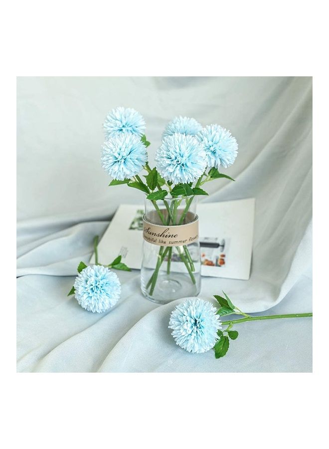 XiuWoo 12-Piece Artificial Chrysanthemum Ball Flower Blue/Green - Image 5