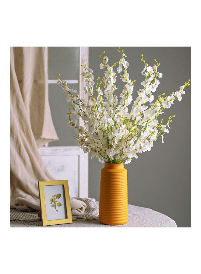 XiuWoo 12-Piece Silk Fake Dancing Orchids Flowers Bouquet White - Image 2