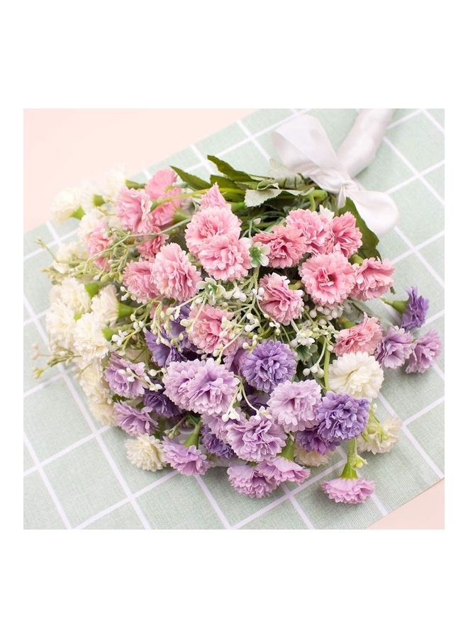 XiuWoo - 60-Heads 3 Bundle Silk Realistic Mini Chrysanthemum Bouquet Multicolour - Image 1