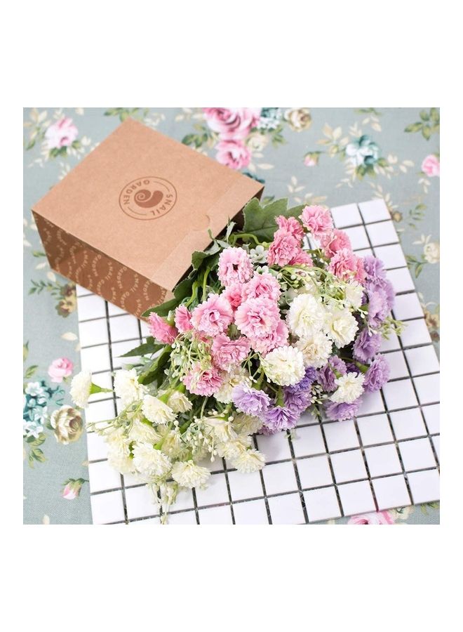 XiuWoo - 60-Heads 3 Bundle Silk Realistic Mini Chrysanthemum Bouquet Multicolour - Image 1