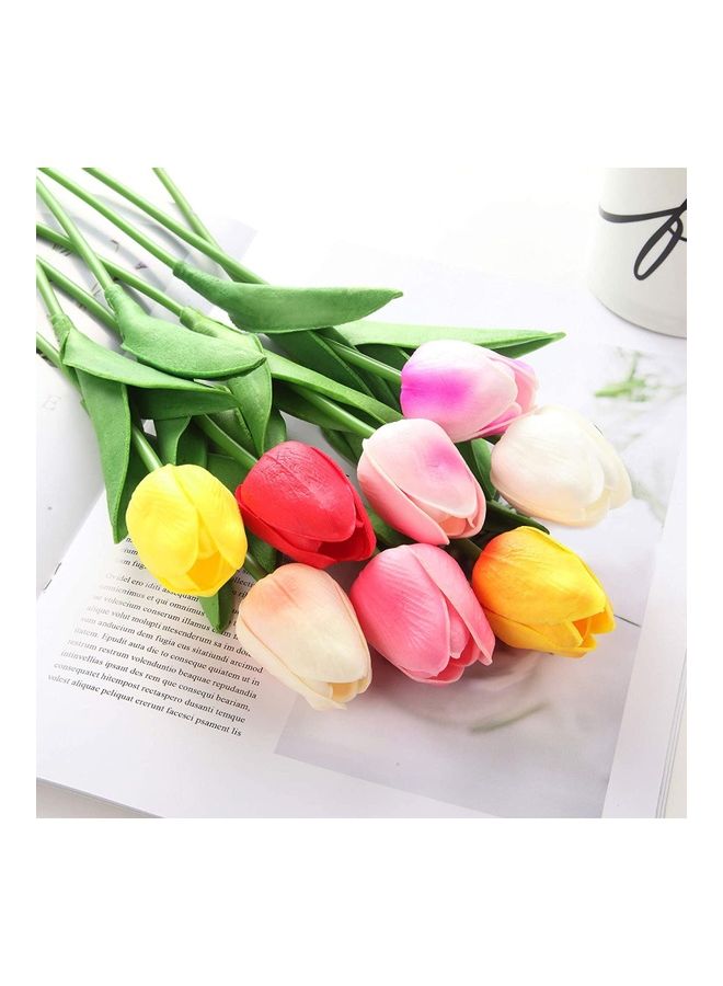 XiuWoo 8-Piece Artificial Tulip Flower Multicolour  - Image 2