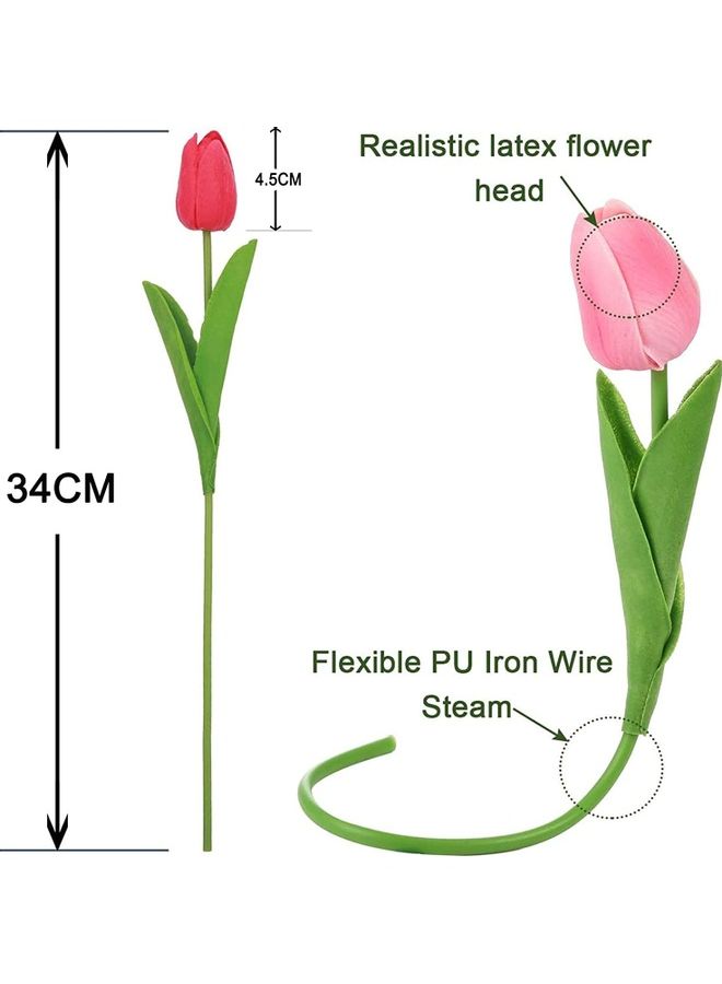 XiuWoo 8-Piece Artificial Tulip Flower Multicolour  - Image 3