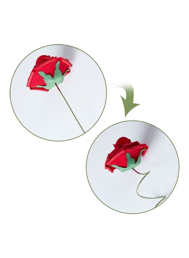 XiuWoo 25-Piece Artificial Roses Flower Real Touch Red  - Image 5
