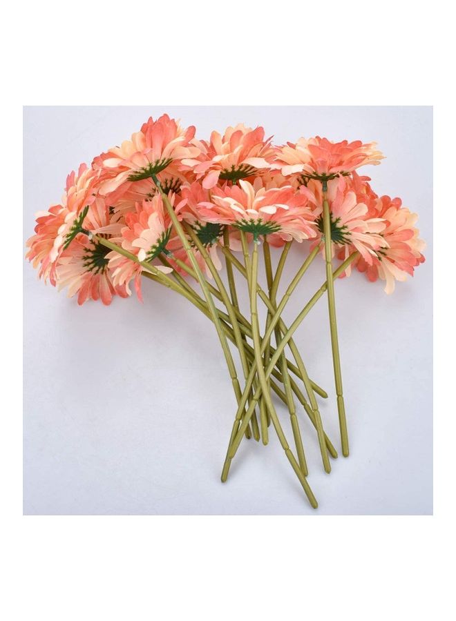 XiuWoo 15-Piece Artificial Silk Daisy Flower Pink  - Image 3