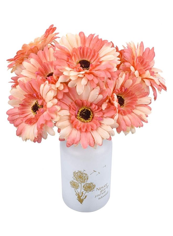 XiuWoo 15-Piece Artificial Silk Daisy Flower Pink  - Image 4