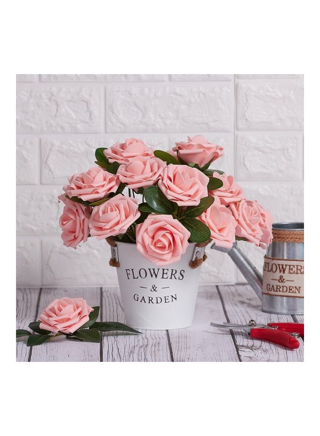 XiuWoo 30 -Piece Artificial Flower Rose Pink  - Image 2
