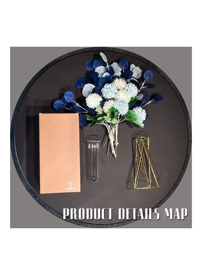 شو وو باقة زهور صناعية مع مزهرية أزرق/أبيض/أخضر - Image 4