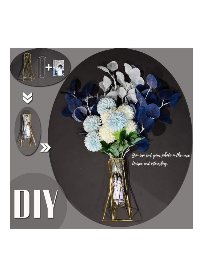 شو وو باقة زهور صناعية مع مزهرية أزرق/أبيض/أخضر - Image 5