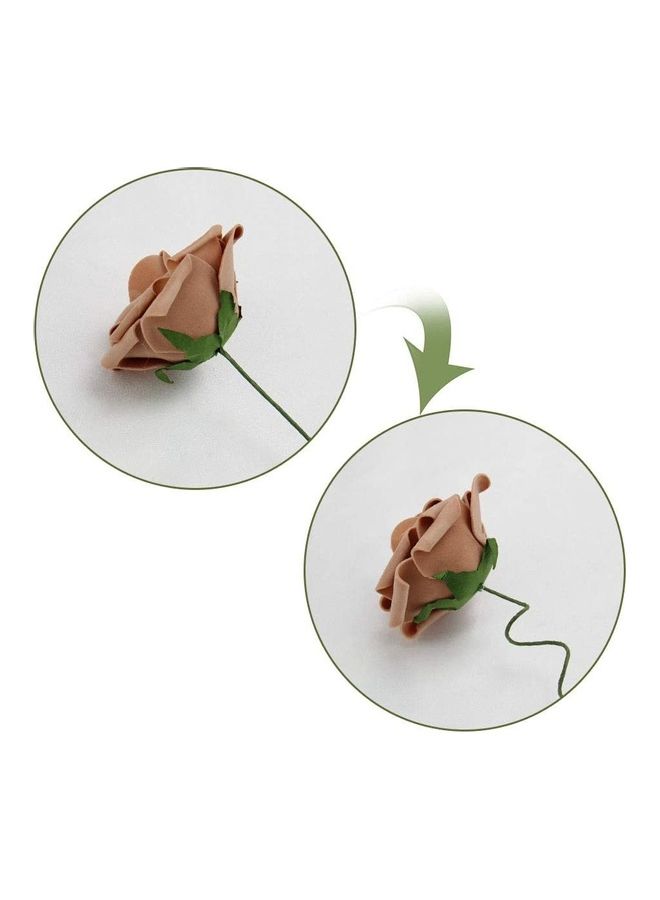 XiuWoo 25-Piece Artificial Roses Flower Real Touch Brown  - Image 4