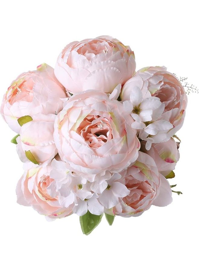XiuWoo Artificial Peony Bouquet Silk Big Peonies Flower with Bud Multicolour  - Image 1