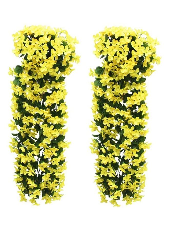 XiuWoo 2-Piece Artificial Ivy Simulation Vine Flower Yellow/Green