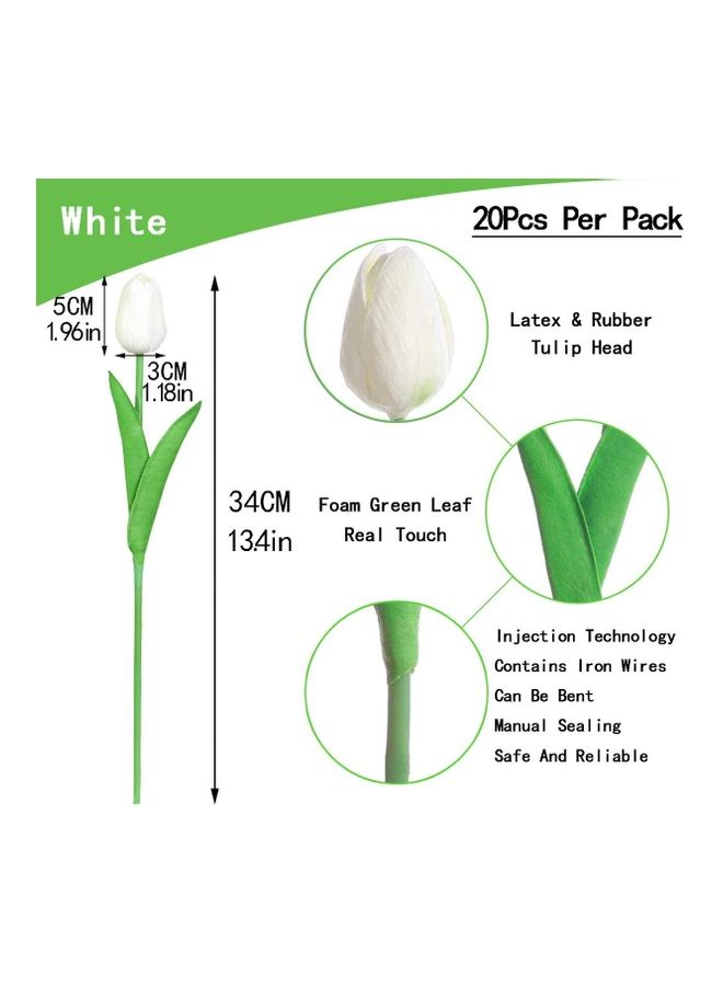 XiuWoo 20-Piece Artificial Tulip Flowers Multicolour One Size - Image 5