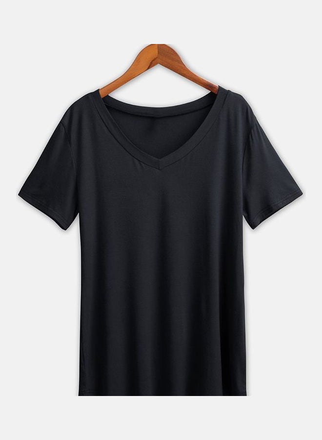 V-Neck T-shirt Black  - Image 1