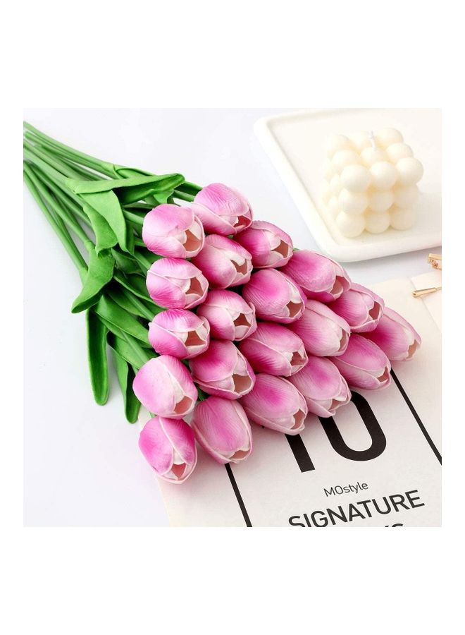 XiuWoo 20-Piece Artificial Tulip Flowers Multicolour One Size - Image 2