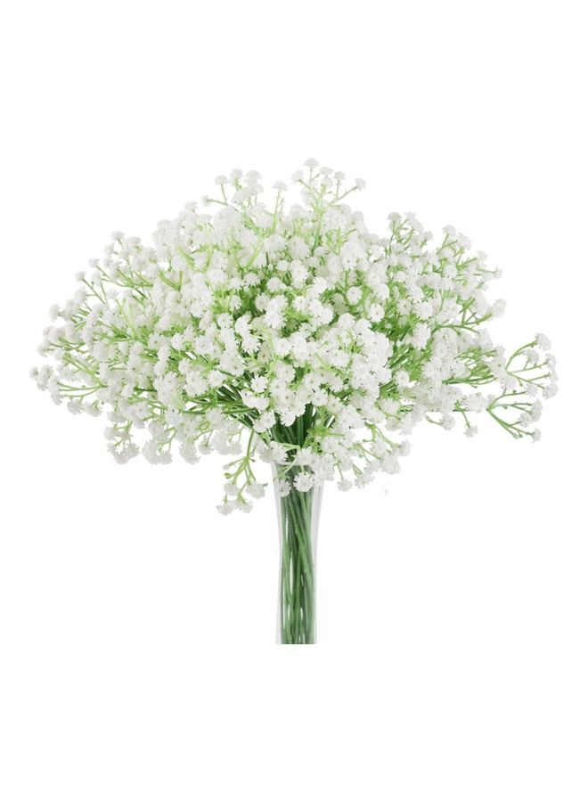 XiuWoo 24-Piece Baby Breath Artificial Flower Realistic Gypsophila Bouquets White/Green - Image 1