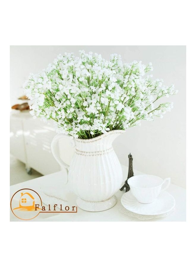 XiuWoo 24-Piece Baby Breath Artificial Flower Realistic Gypsophila Bouquets White/Green - Image 4