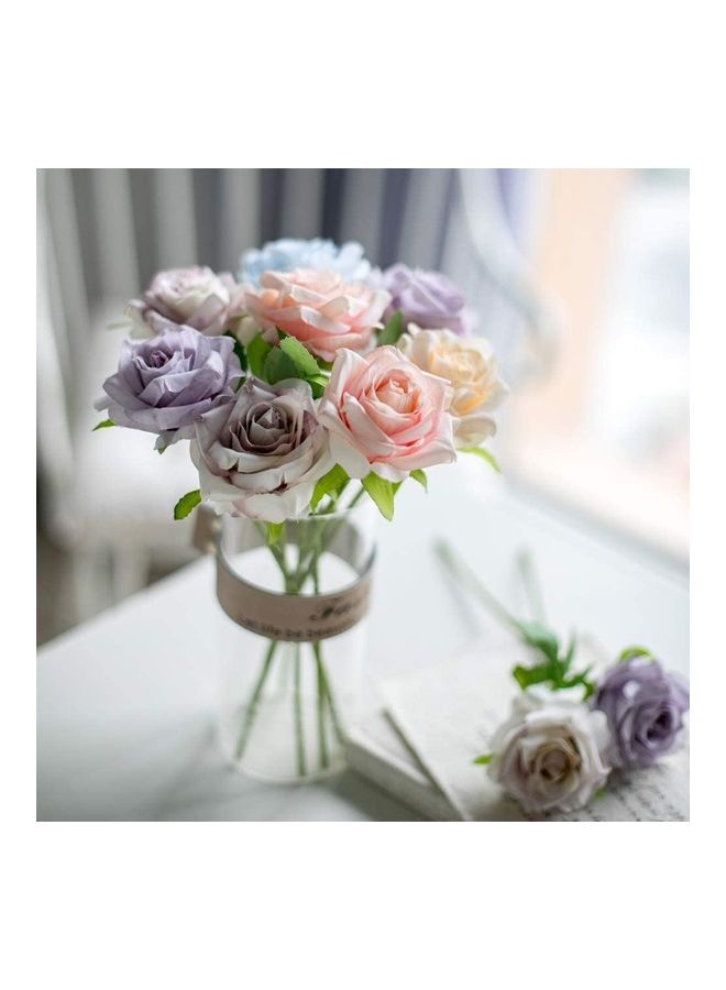 شو وو 8 قطع من الورود الاصطناعية متعدد الألوان - Image 3