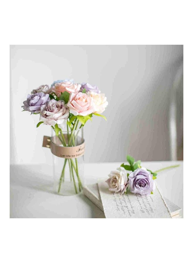 شو وو 8 قطع من الورود الاصطناعية متعدد الألوان - Image 5