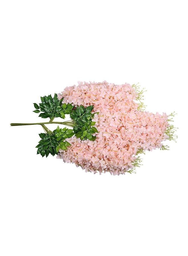 XiuWoo 24-Piece Artificial Hanging Wisteria Silk Flower Pink/Green  - Image 2