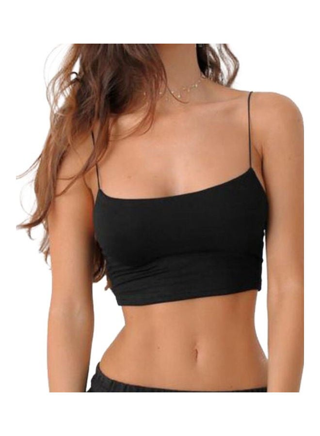 Spaghetti Strap Backless Cami Black  - Image 1