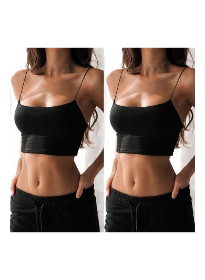 Spaghetti Strap Backless Cami Black  - Image 2