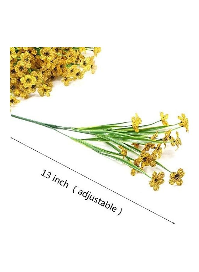 XiuWoo 6-Pack Artificial Outdoor UV Resistant Fake Flower Yellow/Green  - Image 2