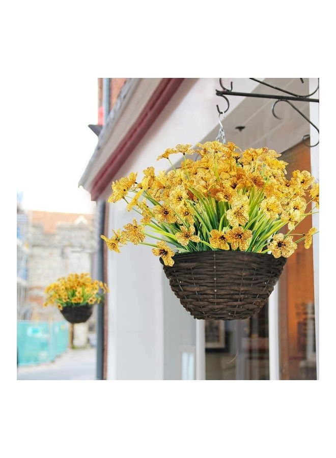 XiuWoo 6-Pack Artificial Outdoor UV Resistant Fake Flower Yellow/Green  - Image 4