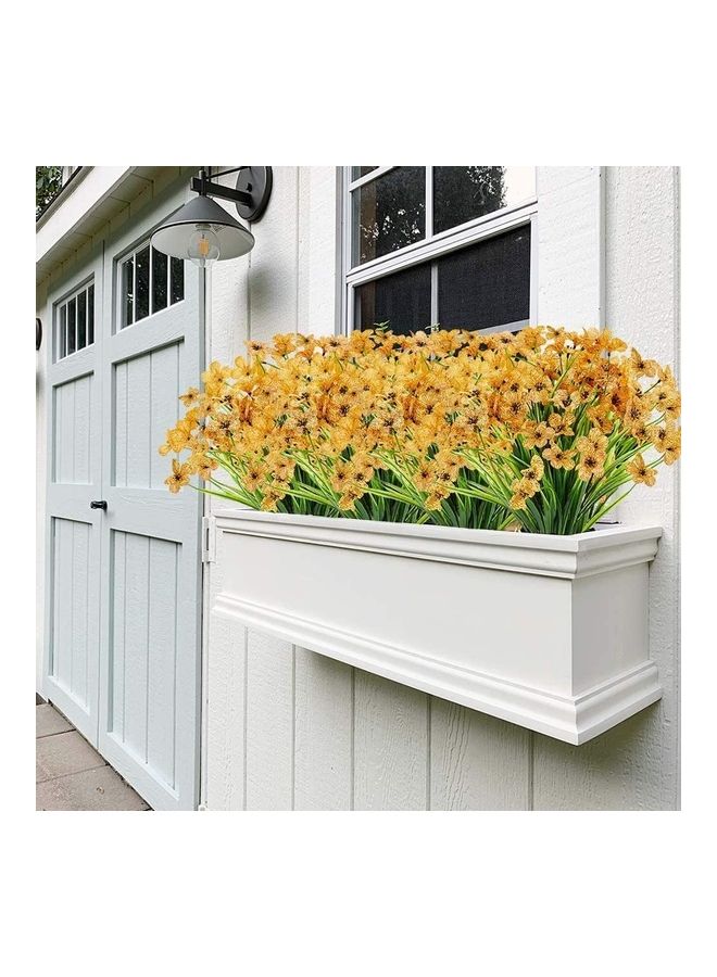 XiuWoo 6-Pack Artificial Outdoor UV Resistant Fake Flower Yellow/Green  - Image 5